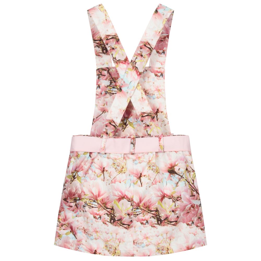 Phi Clothing-فستان بينافور قطن لون زهري بطبعة ورد للبنات | Childrensalon Outlet