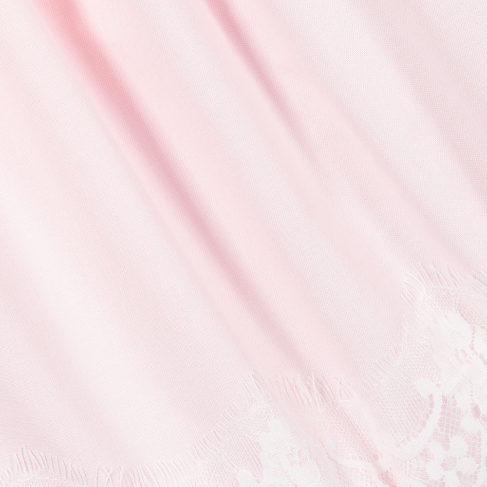 Phi Clothing-فستان بولي قطن ودانتيل لون زهري وأبيض | Childrensalon Outlet