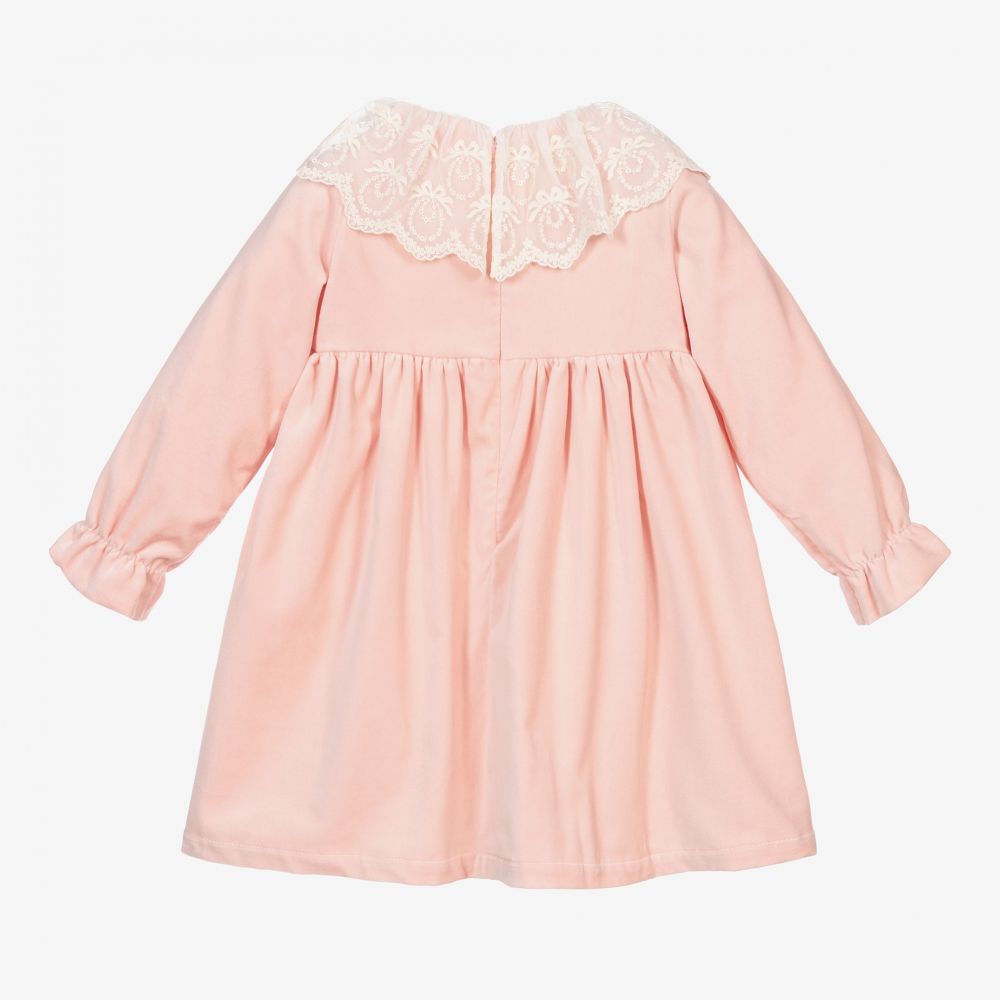 Phi Clothing - Pink Velvet & Lace Dress | Childrensalon Outlet