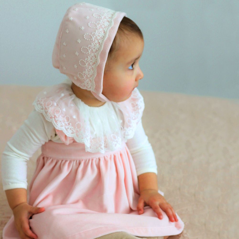 Phi Clothing - Pink Velvet Pinafore Dress | Childrensalon Outlet
