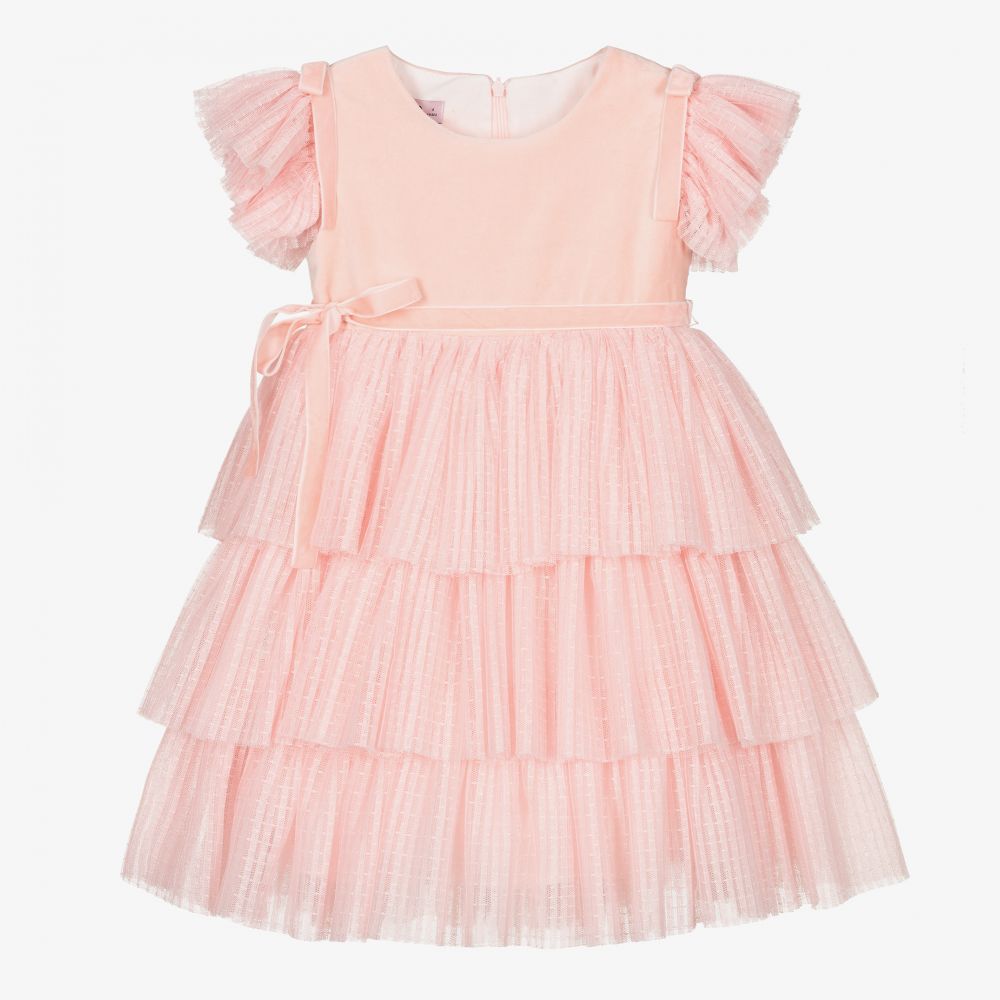 Phi Clothing-Pink Velvet & Tulle Dress | Childrensalon Outlet