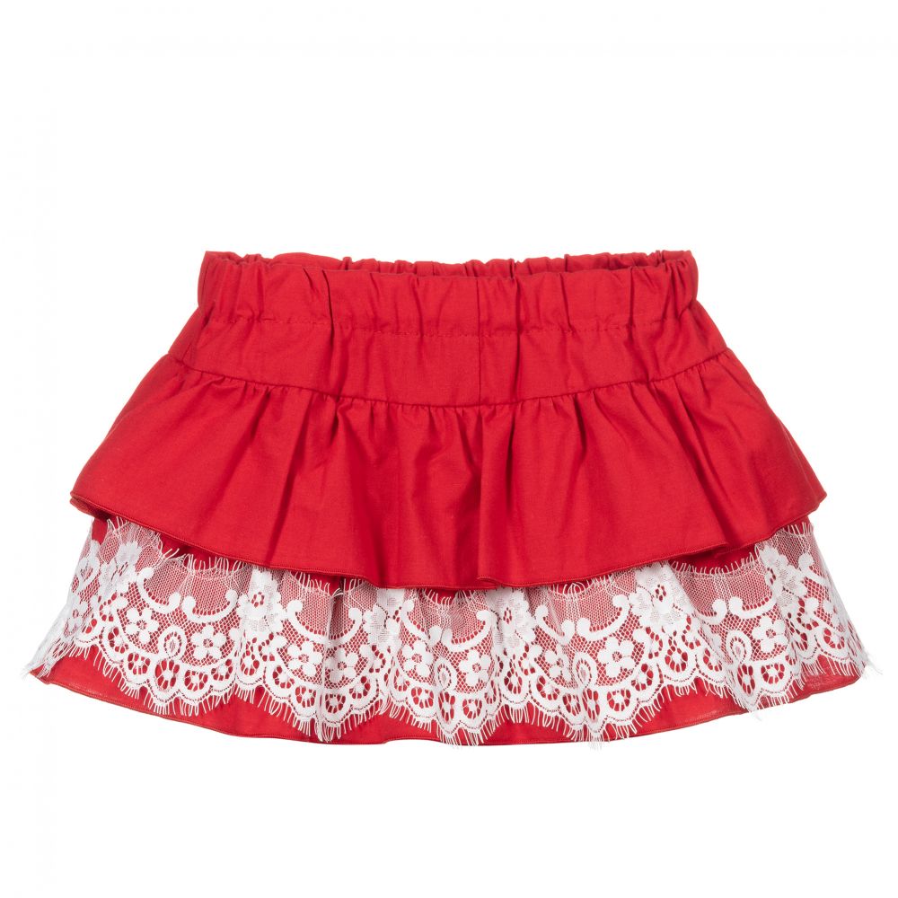Phi Clothing - Jupe courte rouge en coton | Childrensalon