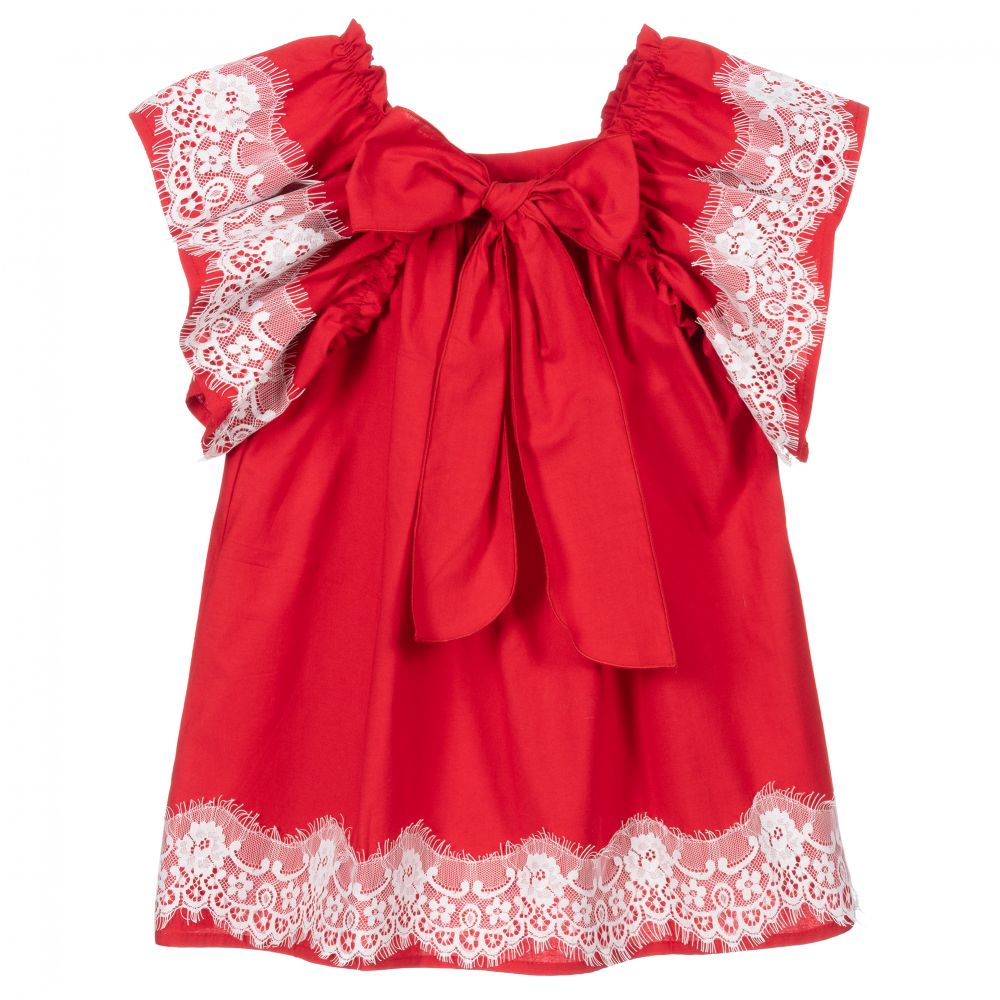 Phi Clothing-Red Lace Dress | Childrensalon Outlet