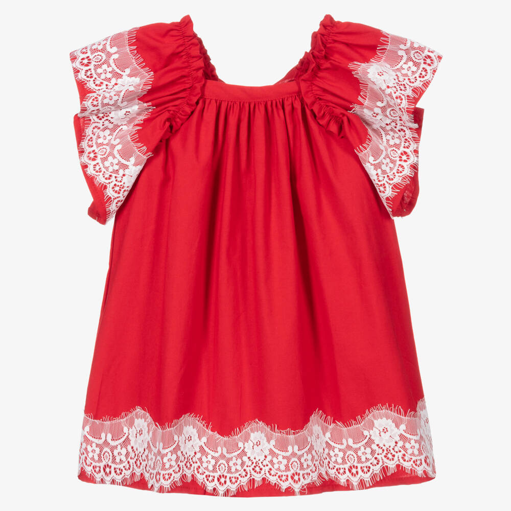 Phi Clothing-Red Lace Dress | Childrensalon Outlet