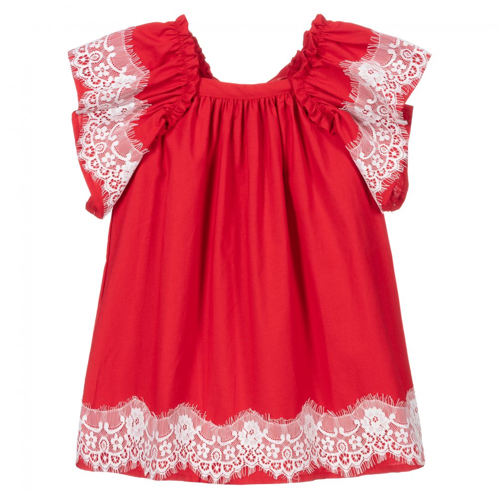 Phi Clothing - Robe rouge en dentelle | Childrensalon