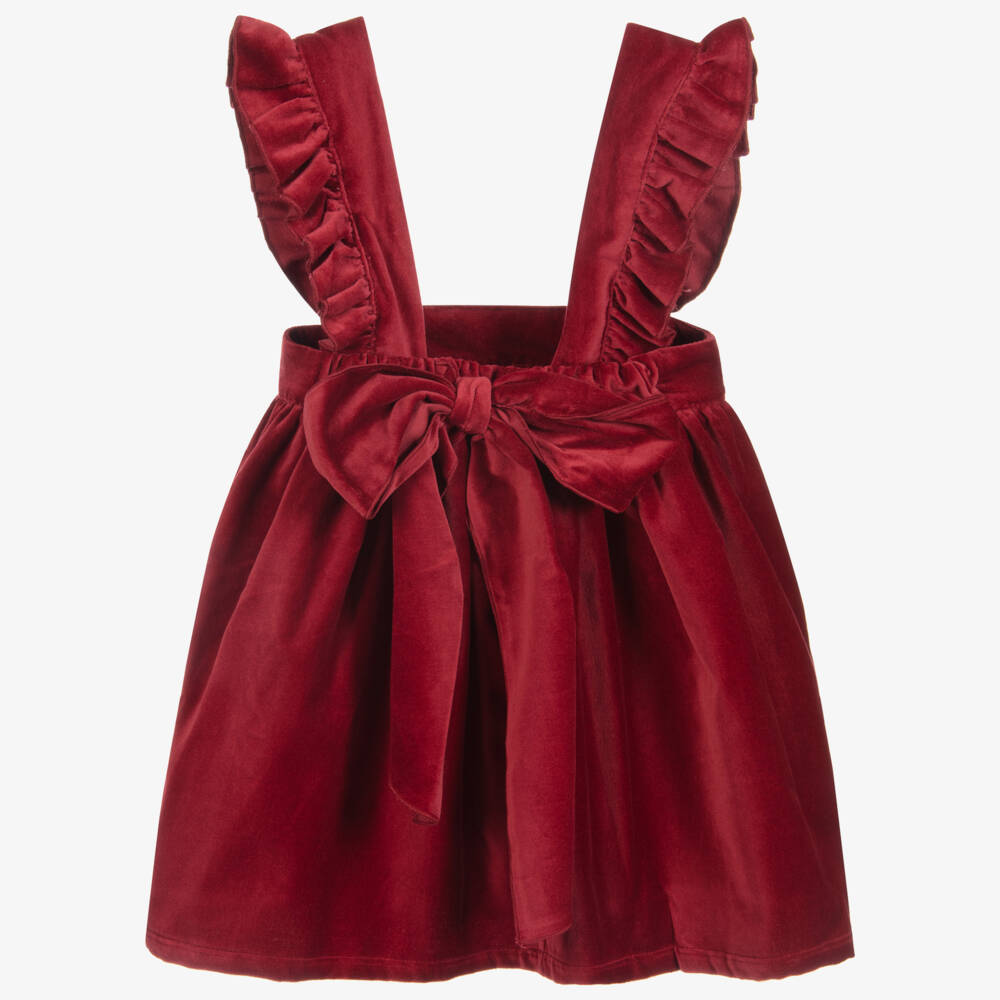 Phi Clothing-فستان بينافور قطن مخمل لون أحمر | Childrensalon Outlet