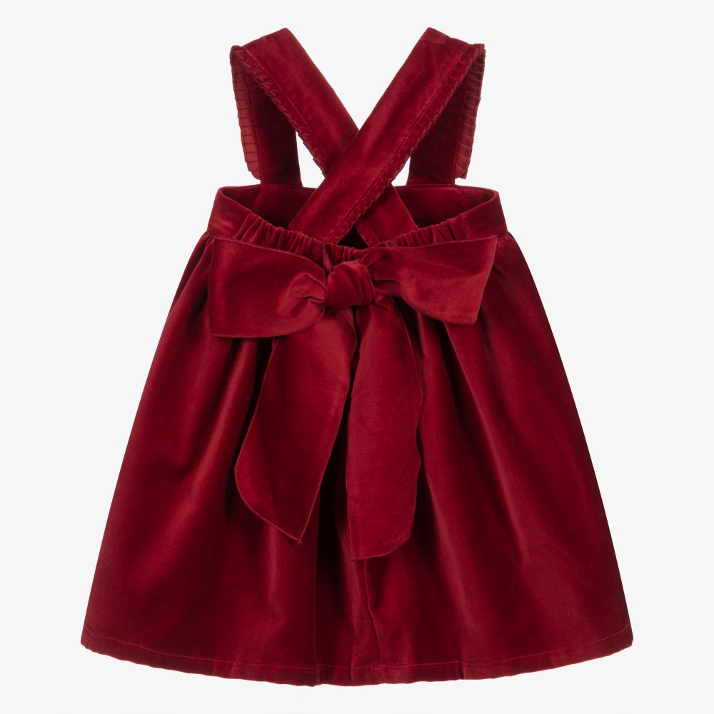 Phi Clothing-Красный бархатный сарафан | Childrensalon Outlet