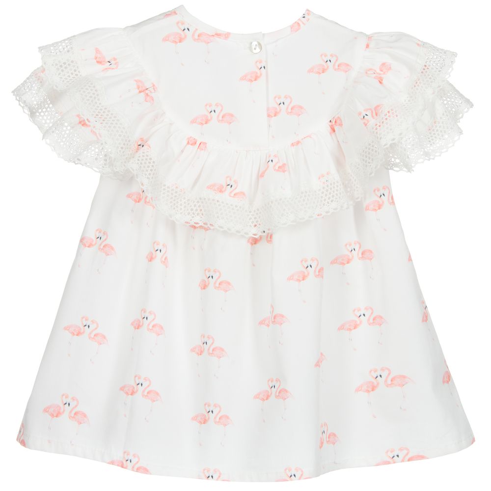 Phi Clothing-White Cotton Lace Trim Blouse | Childrensalon Outlet