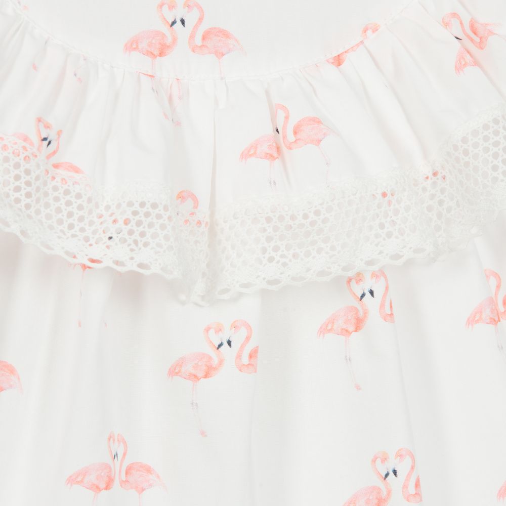 Phi Clothing-White Cotton Lace Trim Blouse | Childrensalon Outlet