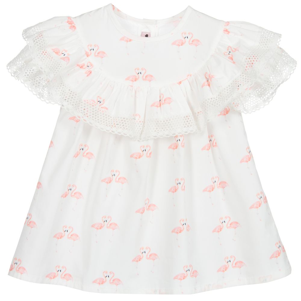 Phi Clothing - Blouse blanche en coton à dentelle | Childrensalon