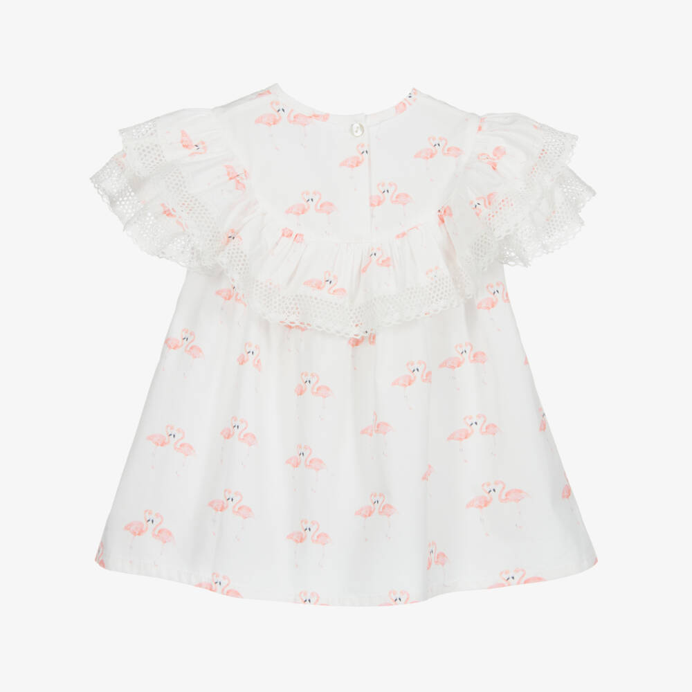 Phi Clothing-White Cotton Lace Trim Blouse | Childrensalon Outlet