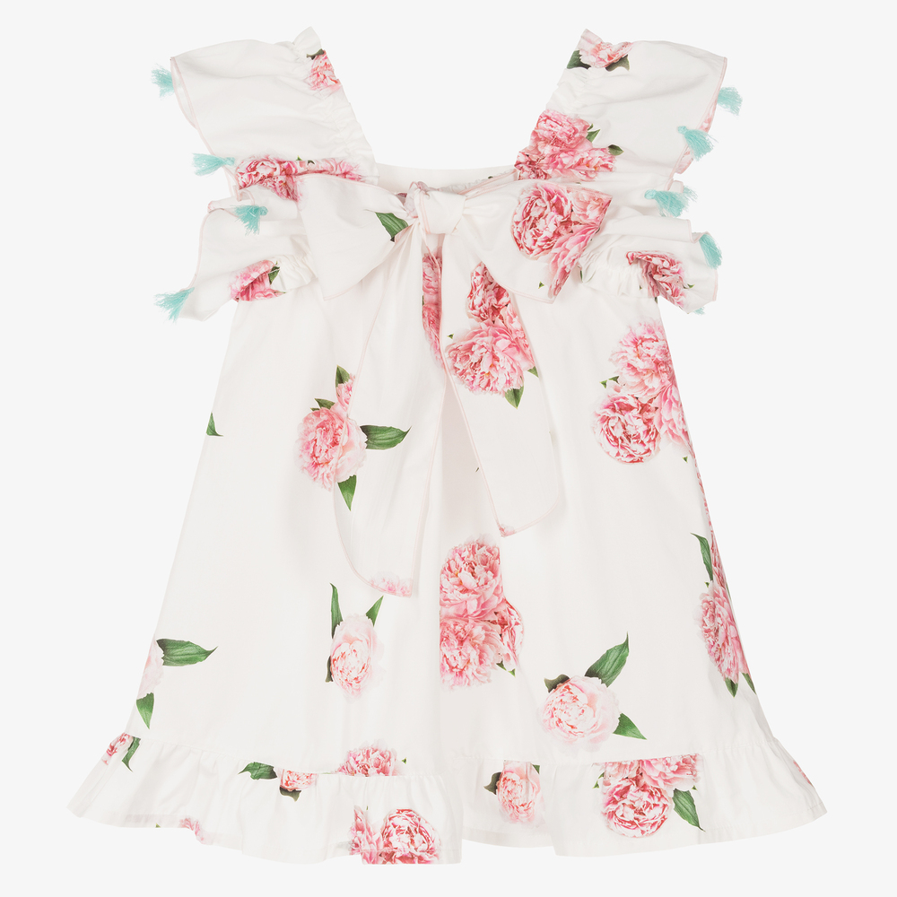 Phi Clothing-فستان قطن بوبلين لون أبيض | Childrensalon Outlet