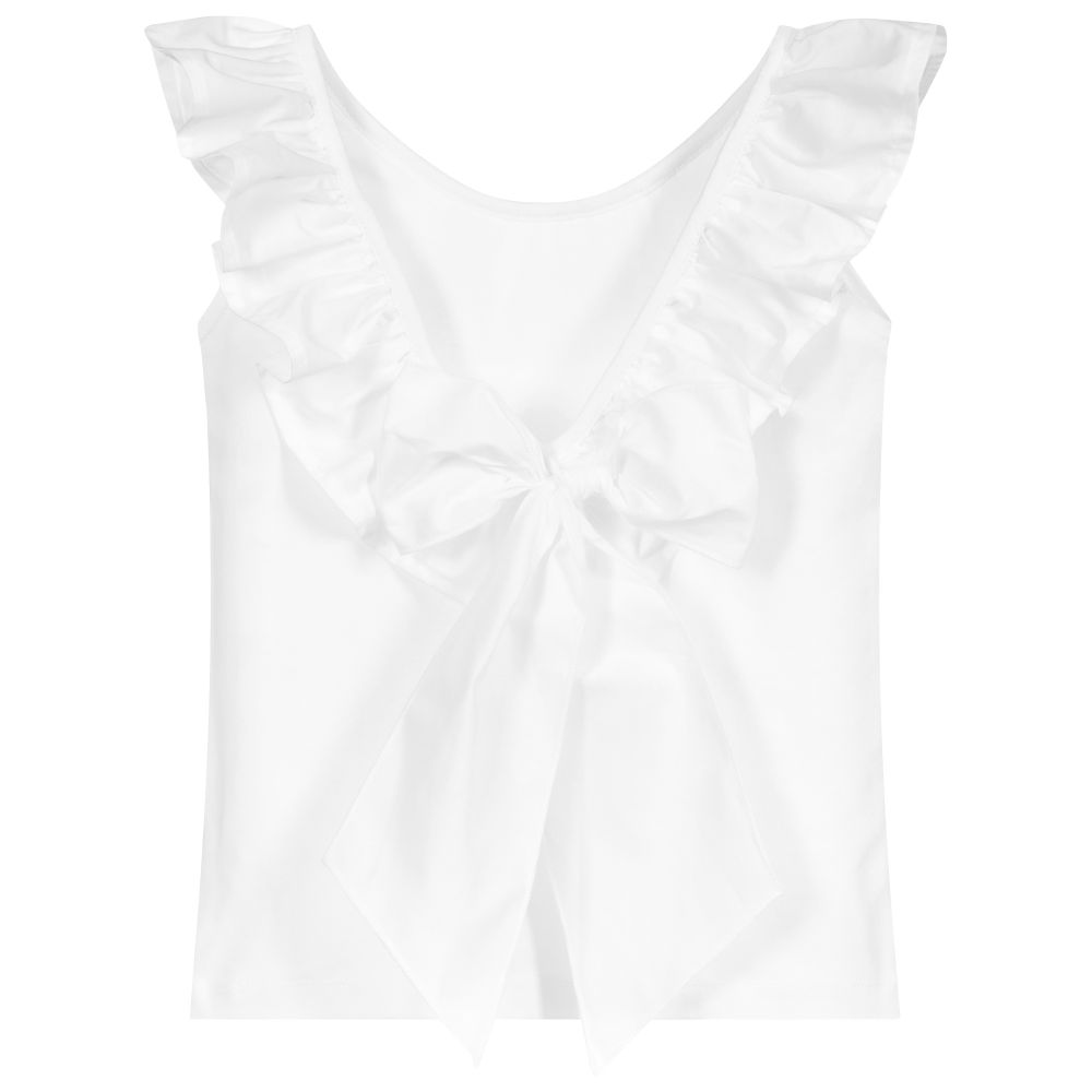 Phi Clothing-توب قطن لون أبيض للبنات | Childrensalon Outlet