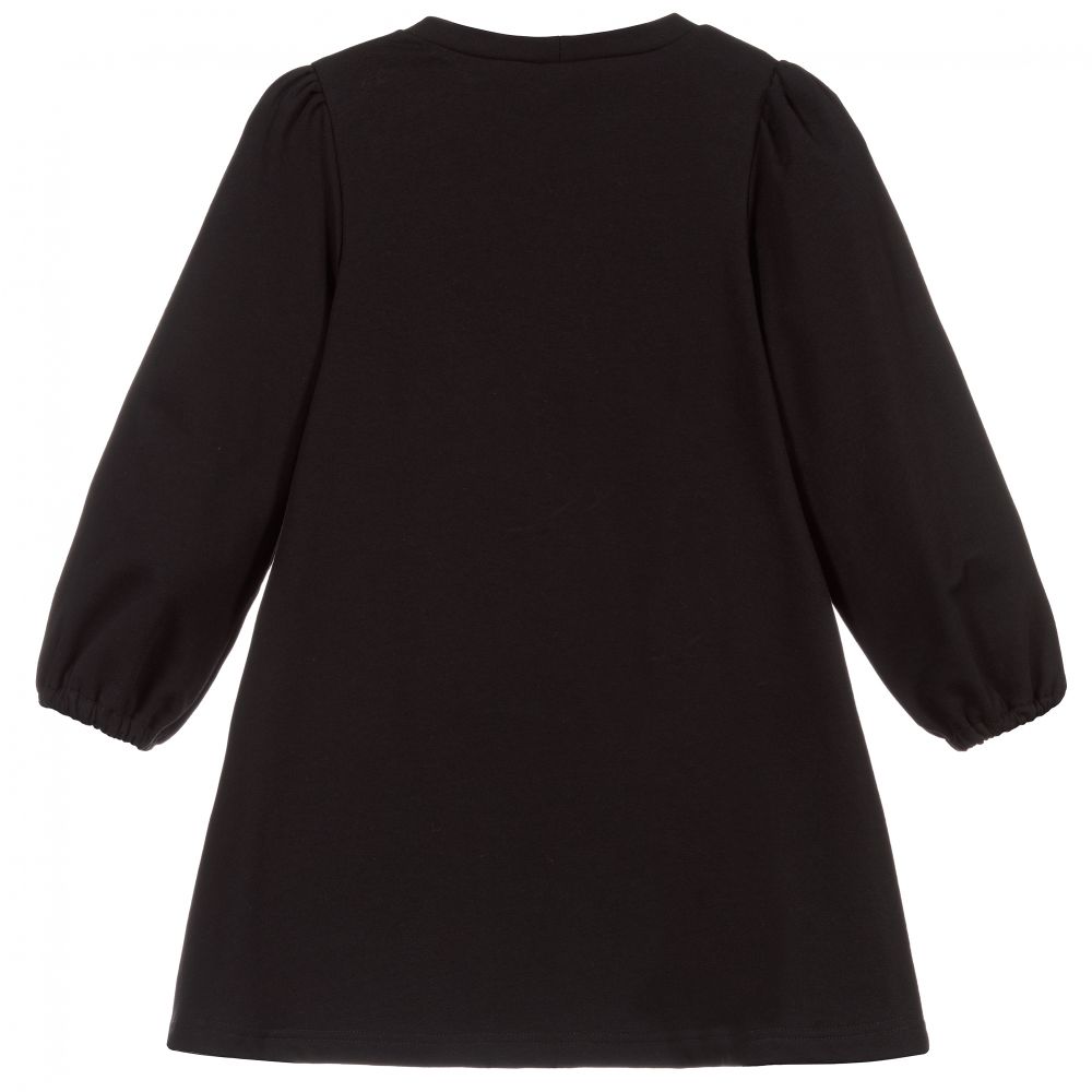 Piccola Ludo-Black Cotton Jersey Dress | Childrensalon Outlet