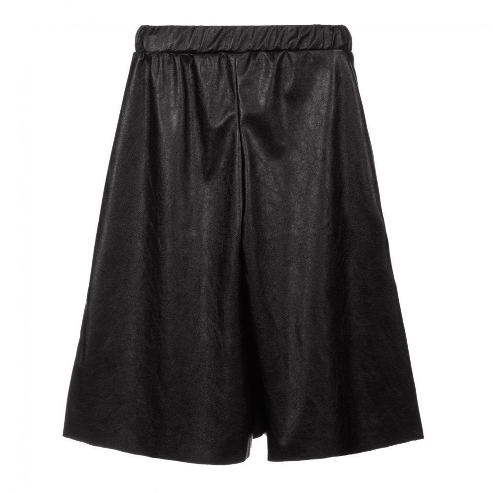 Piccola Ludo-Black Faux Leather Culottes | Childrensalon Outlet