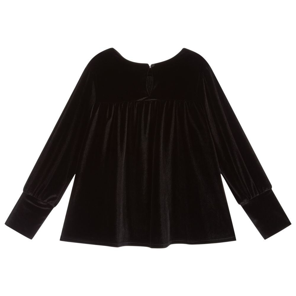 Piccola Ludo-Черный бархатный топ | Childrensalon Outlet