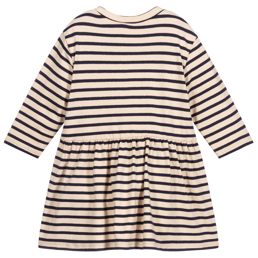 Piccola Ludo-Blue & Beige Striped Top | Childrensalon Outlet