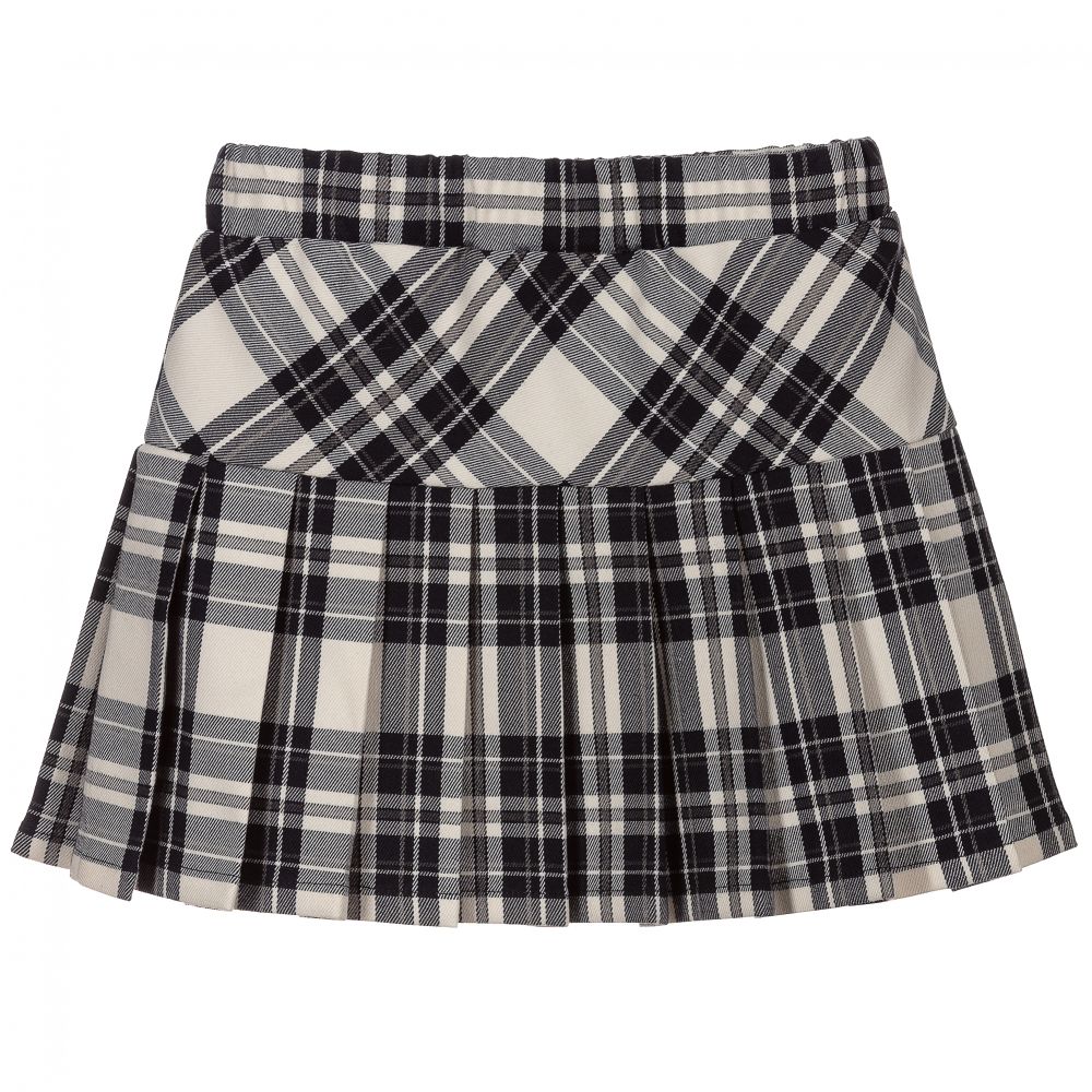 Piccola Ludo-Blue & Ivory Check Skirt | Childrensalon Outlet