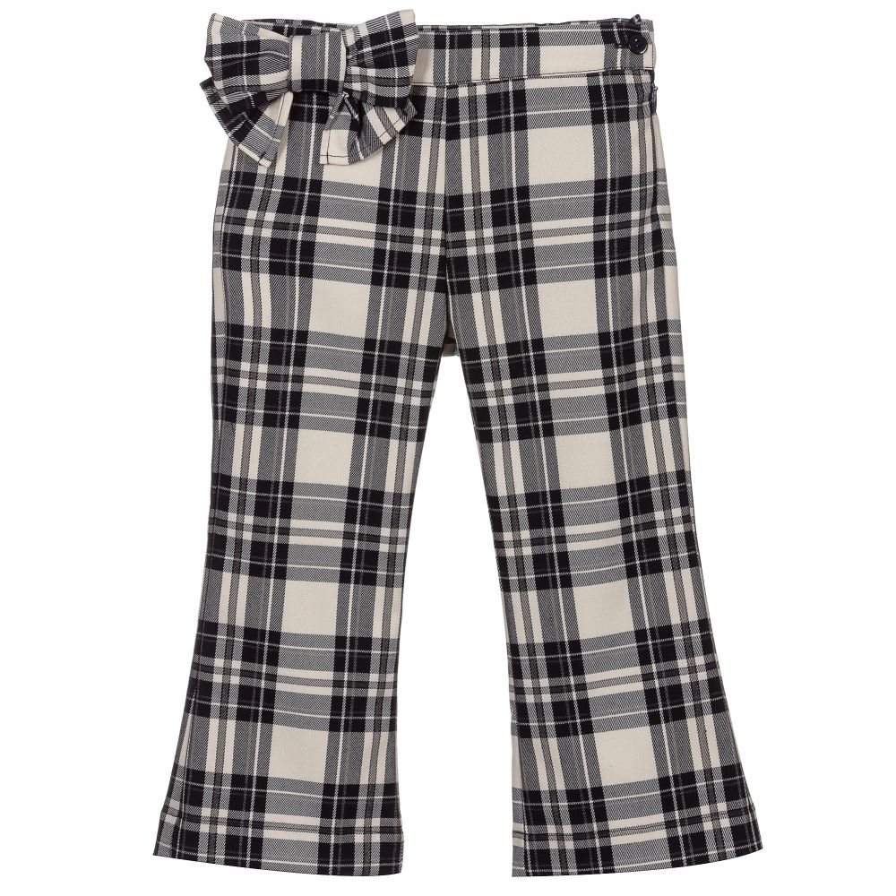 Piccola Ludo - Blue & Ivory Check Trousers | Childrensalon