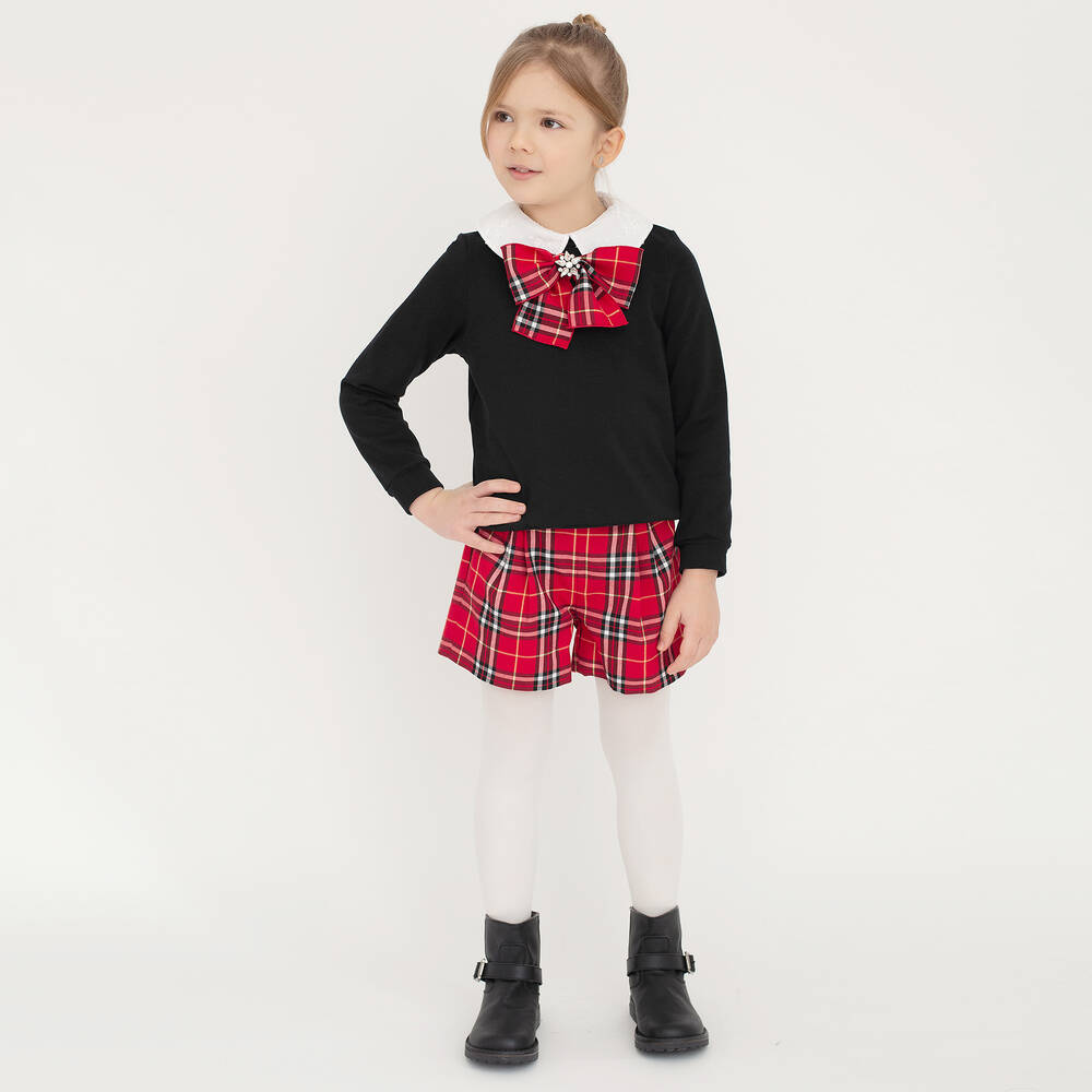 بيكولا لودو-سويتشيرت بياقة قطن جيرسي لون أسود للبنات | Childrensalon Outlet