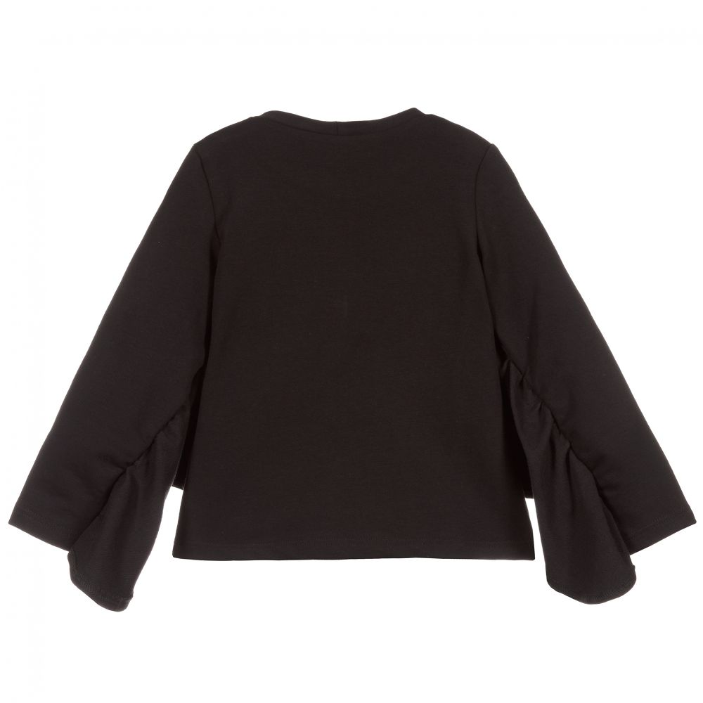 Piccola Ludo-Girls Black Jersey Blouse | Childrensalon Outlet