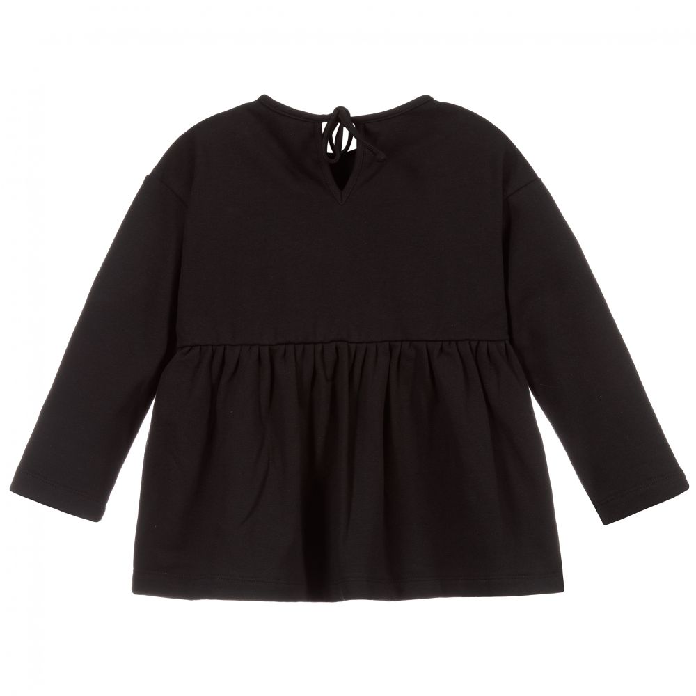 Piccola Ludo-Girls Black Jersey Top | Childrensalon Outlet