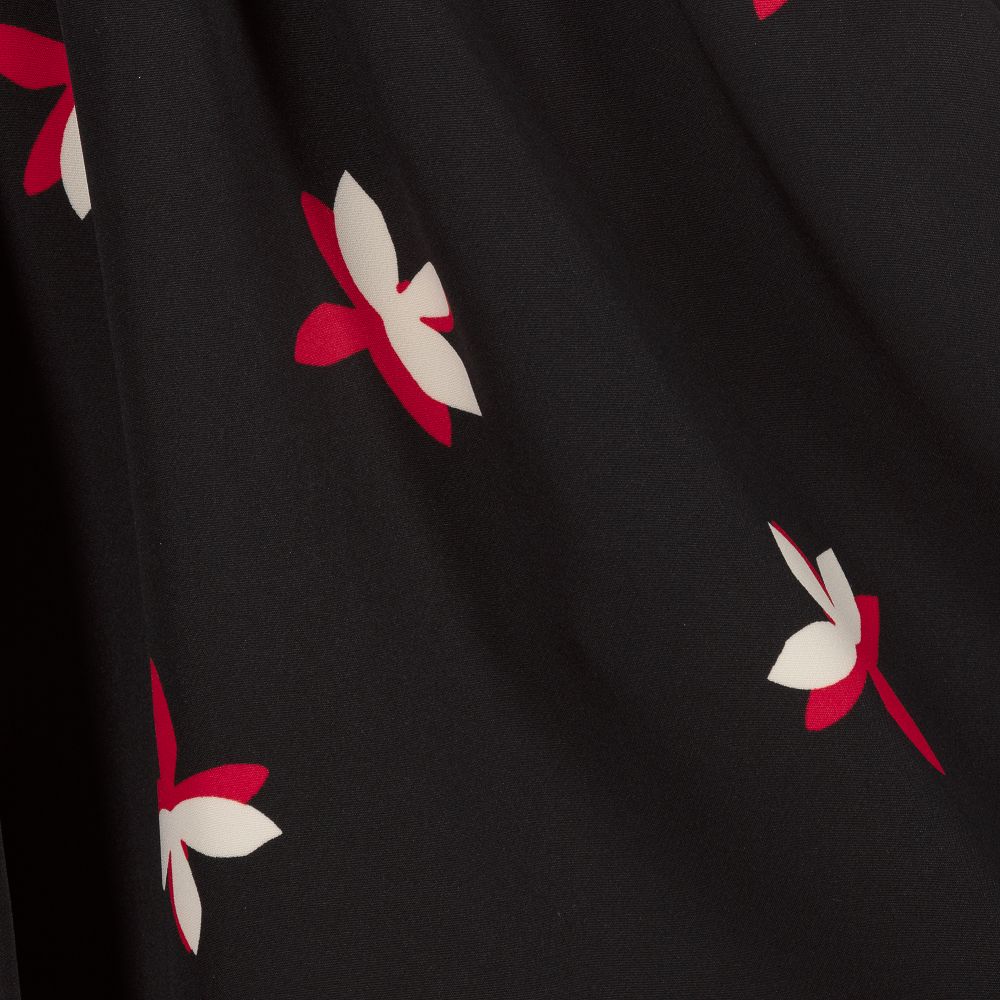Piccola Ludo-Girls Black & Red Floral Skirt | Childrensalon Outlet