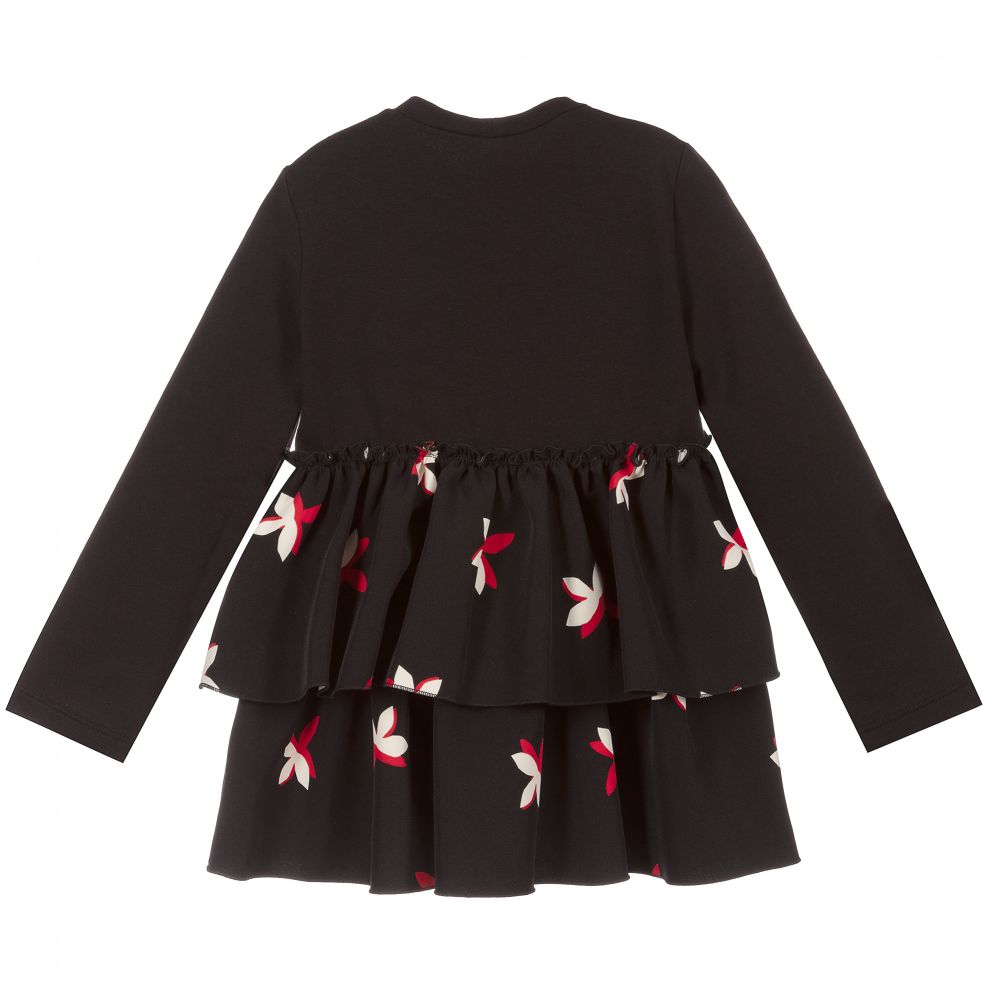 Piccola Ludo-Girls Black & Red Floral Top | Childrensalon Outlet