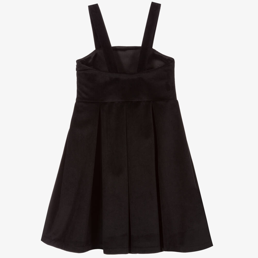 Piccola Ludo-Girls Black Velvet Dress | Childrensalon Outlet
