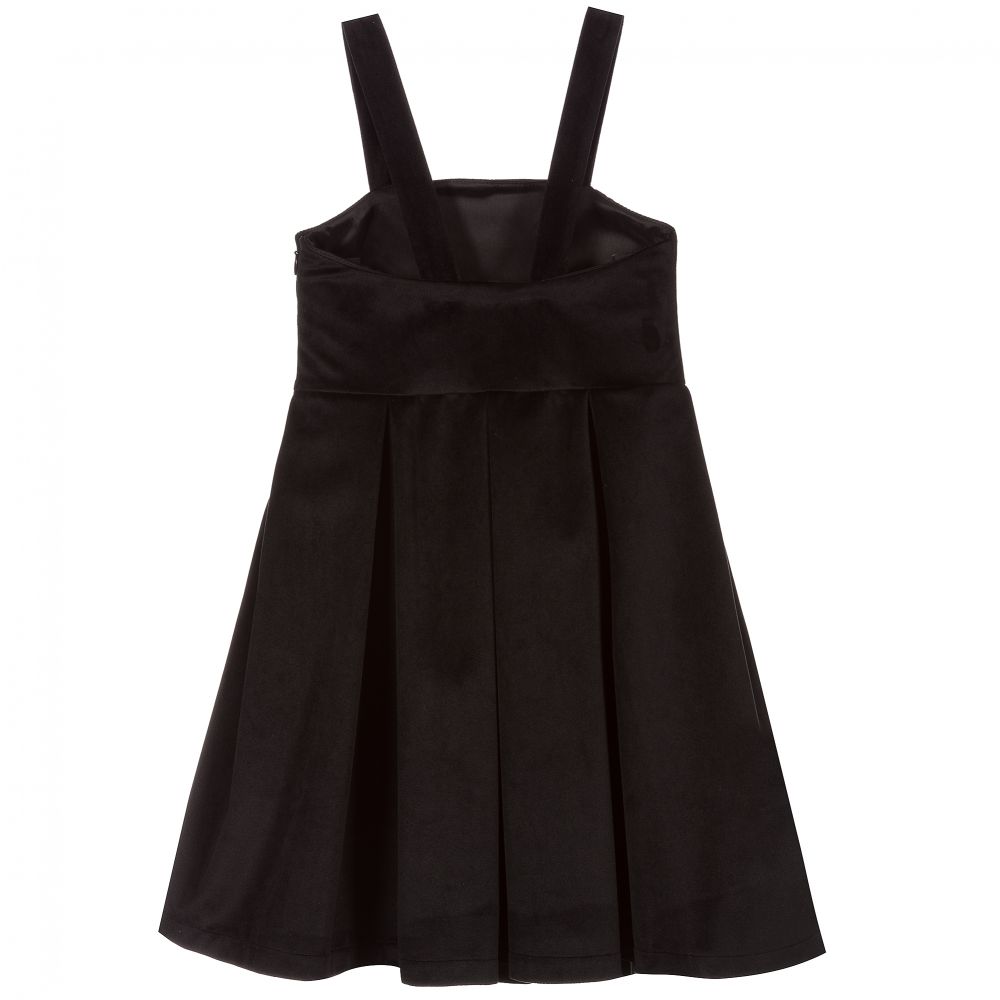 Piccola Ludo - Girls Black Velvet Dress | Childrensalon Outlet