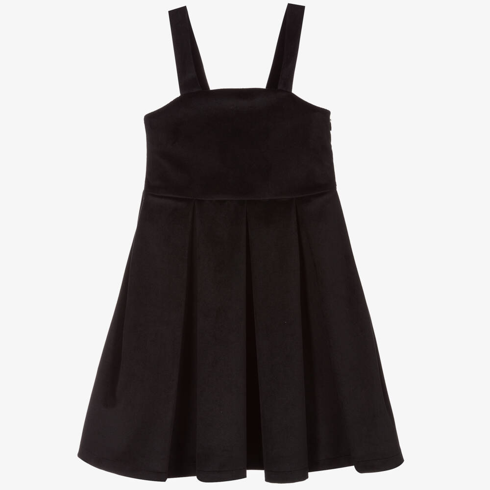 Piccola Ludo-Girls Black Velvet Dress | Childrensalon Outlet