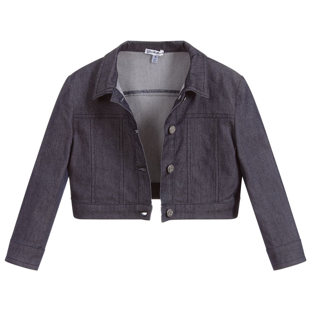 Piccola Ludo-Girls Blue Denim Jacket | Childrensalon Outlet