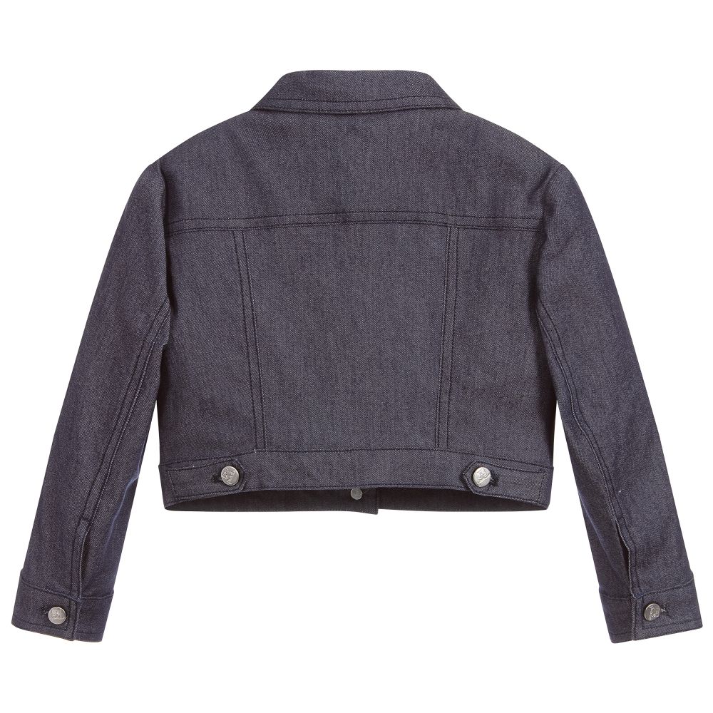 Piccola Ludo-Girls Blue Denim Jacket | Childrensalon Outlet