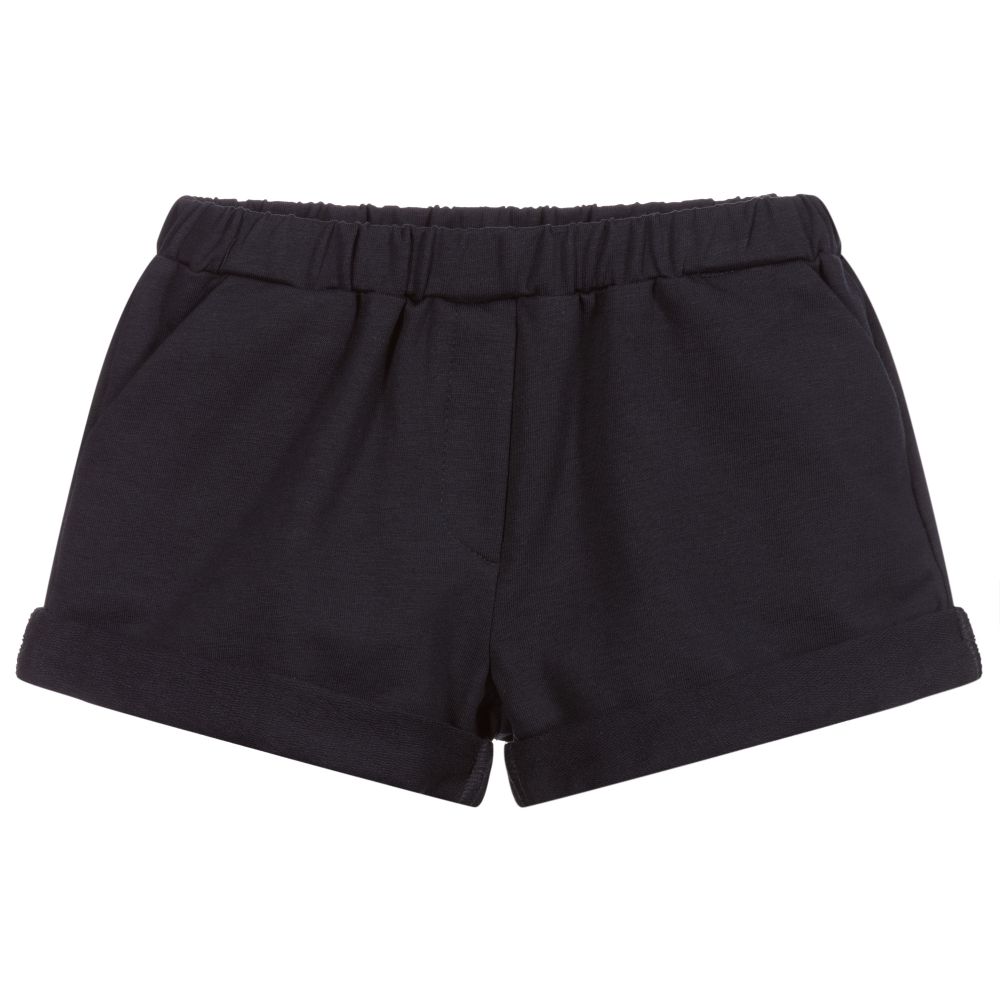 Piccola Ludo-Girls Blue Jersey Shorts | Childrensalon Outlet