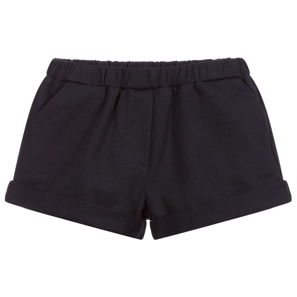 Piccola Ludo - Girls Blue Jersey Shorts | Childrensalon