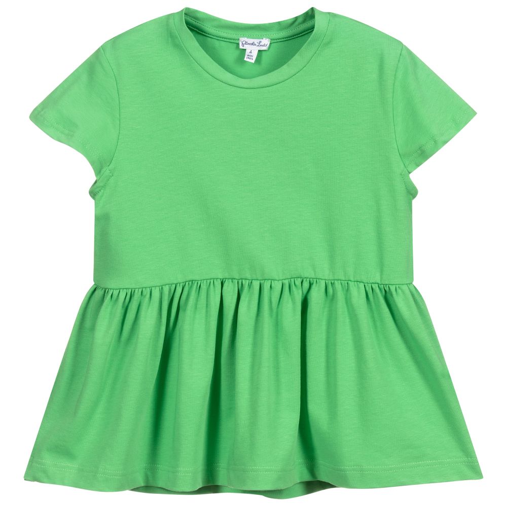Piccola Ludo - Girls Green Jersey T-Shirt | Childrensalon