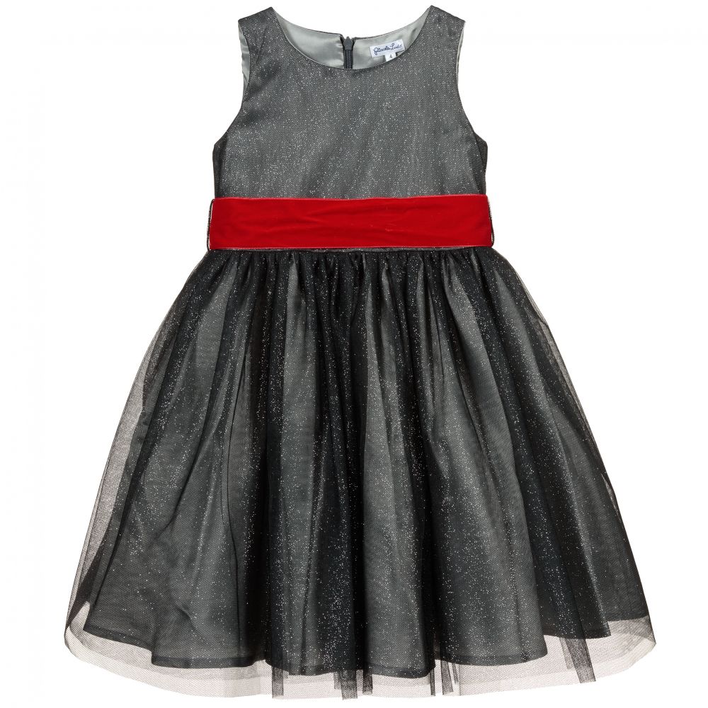 Piccola Ludo-Girls Grey Glittery Dress | Childrensalon Outlet