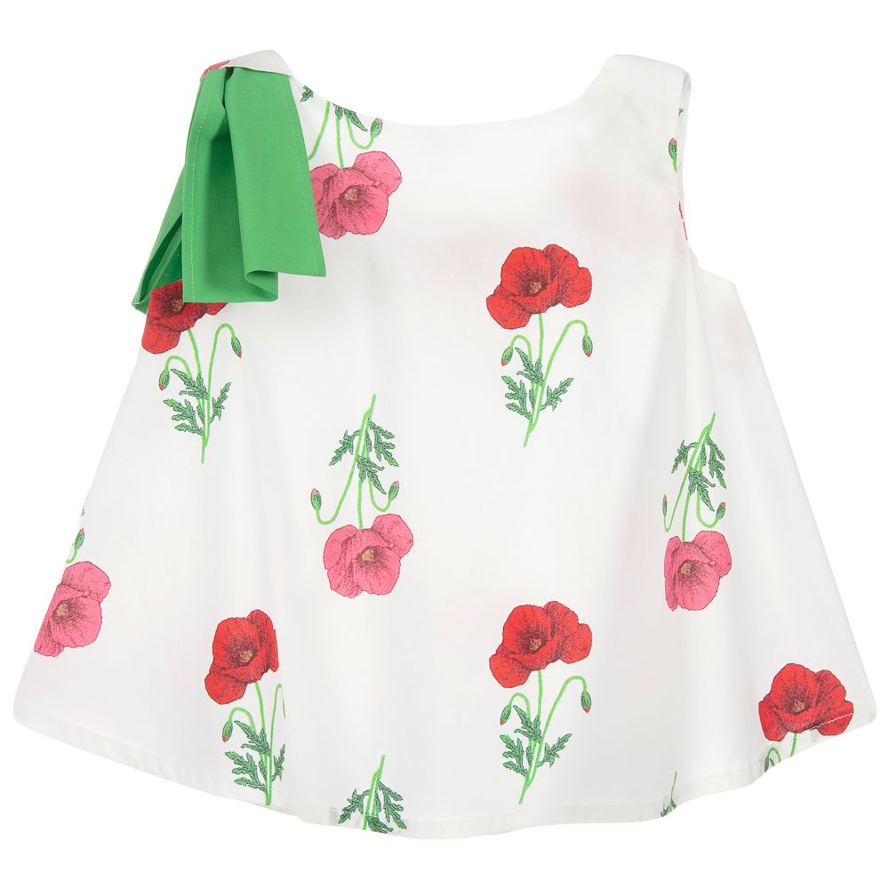 Piccola Ludo-بلوز قطن لون عاجي وأحمر | Childrensalon Outlet