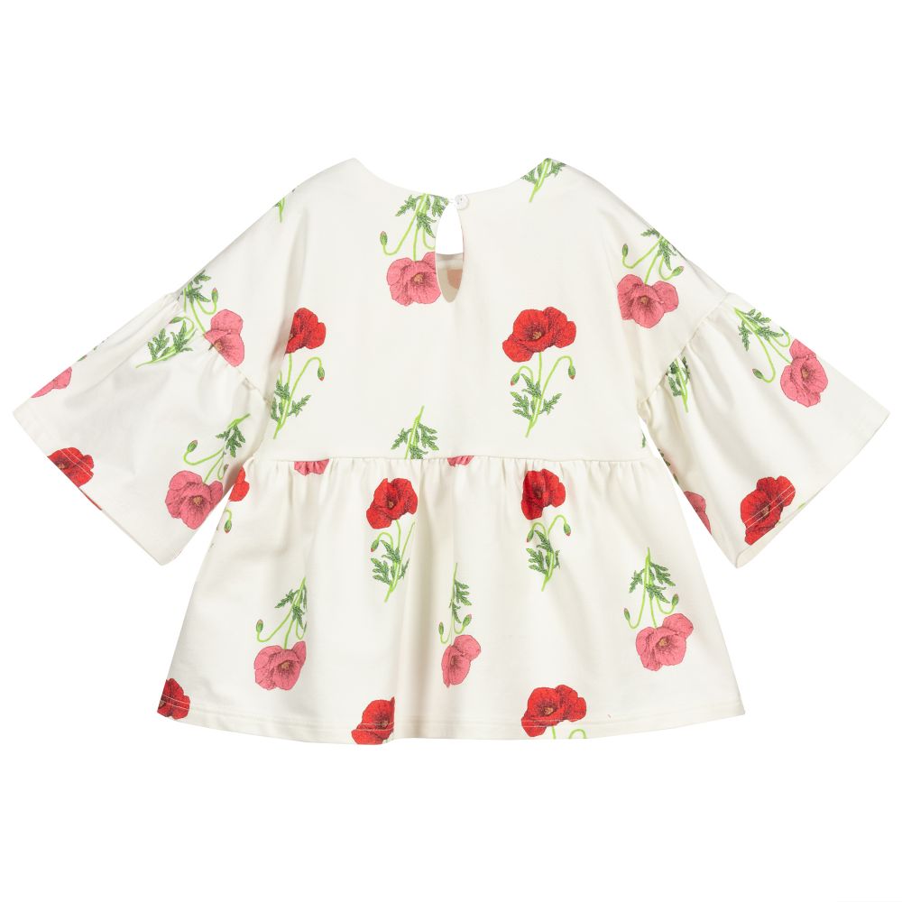 Piccola Ludo-Girls Ivory Jersey Top | Childrensalon Outlet