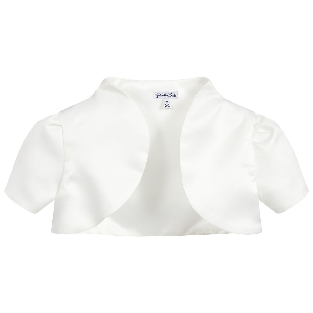Piccola Ludo Girls Ivory Satin Bolero Childrensalon Outlet