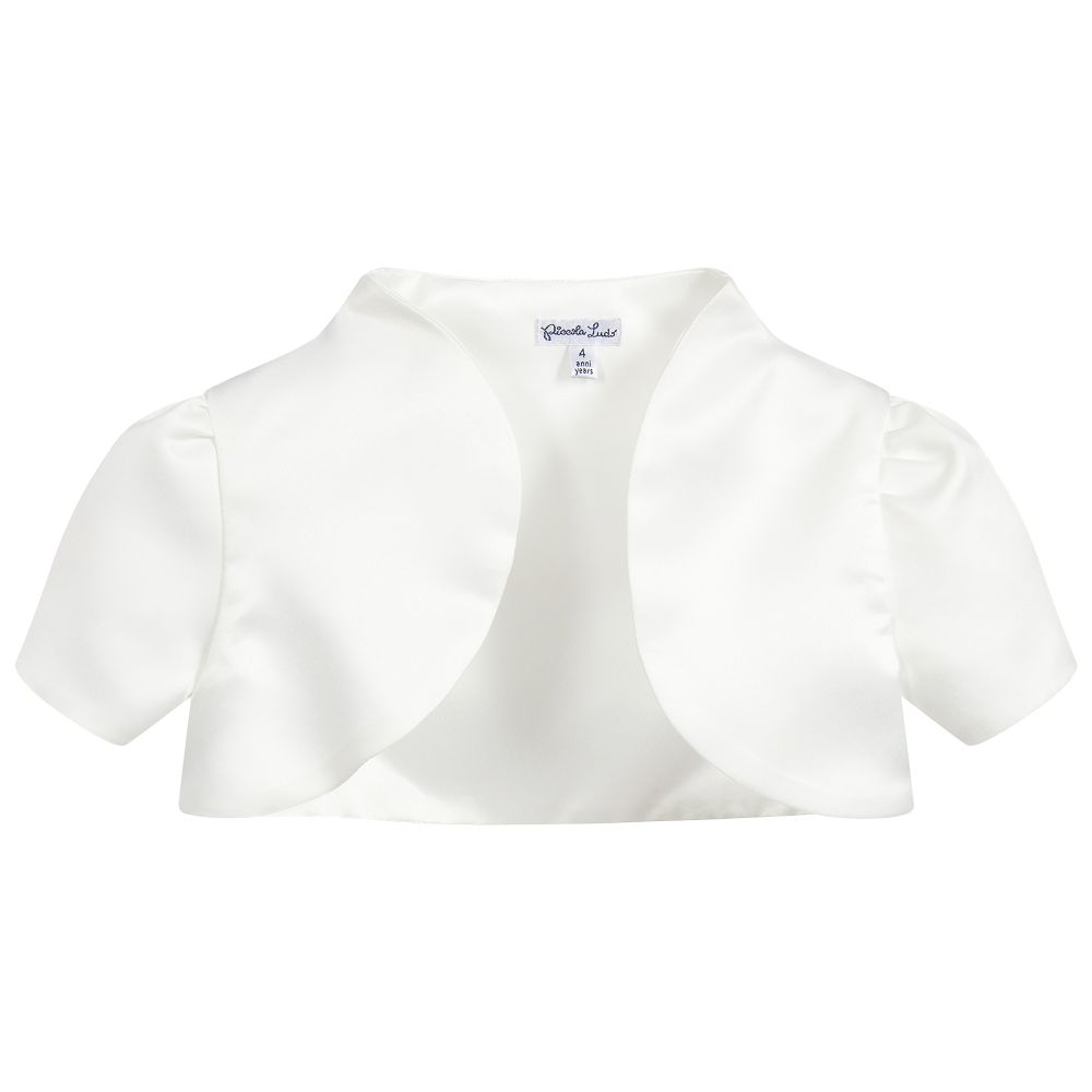 Piccola Ludo - Girls Ivory Satin Bolero | Childrensalon