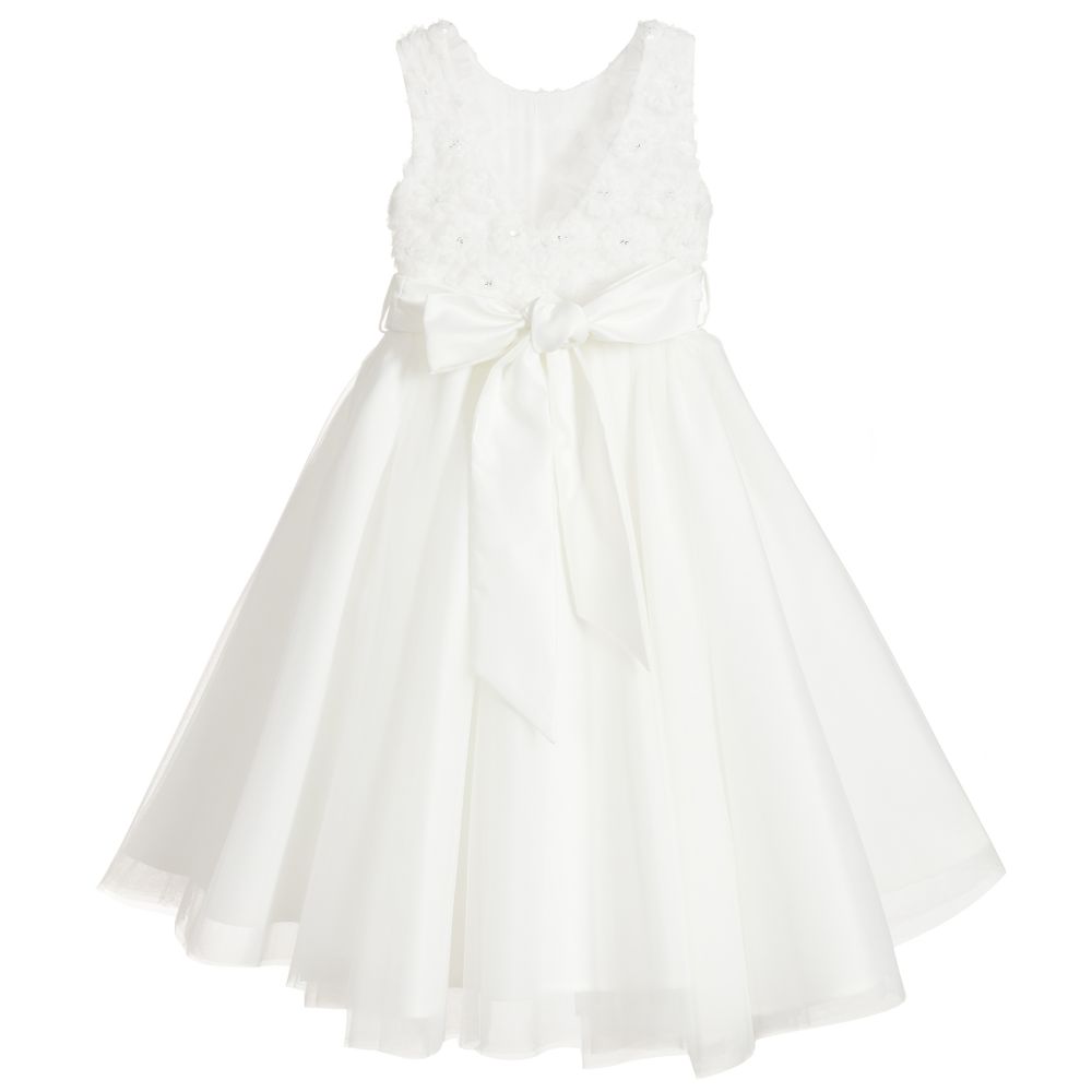 Piccola Ludo-Girls Ivory Tulle Dress | Childrensalon Outlet