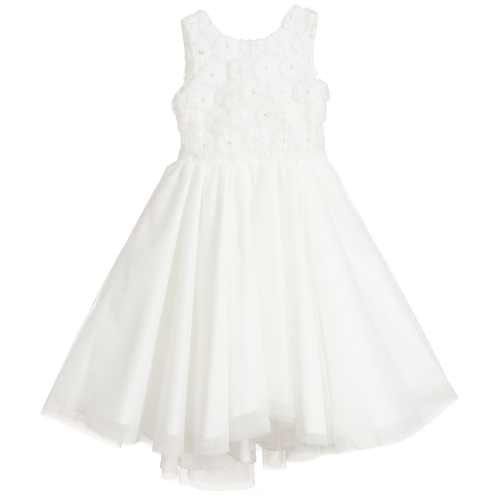 Piccola Ludo-Girls Ivory Tulle Dress | Childrensalon Outlet