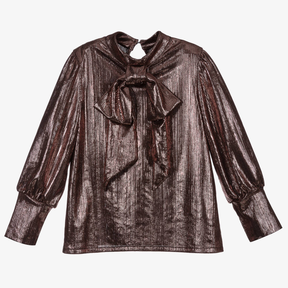Piccola Ludo-Girls Metallic Pink Blouse | Childrensalon Outlet