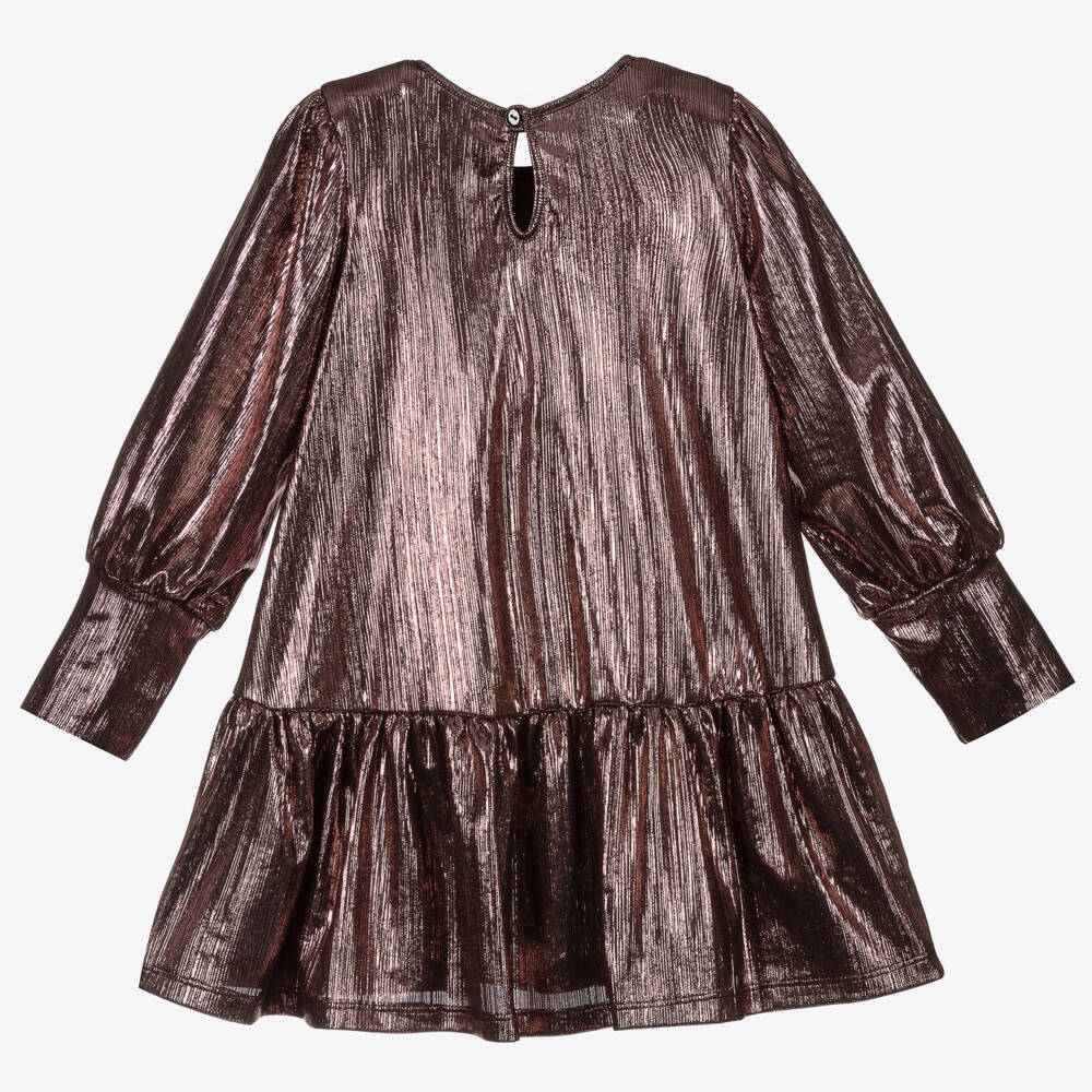 Piccola Ludo-Girls Metallic Pink Dress | Childrensalon Outlet