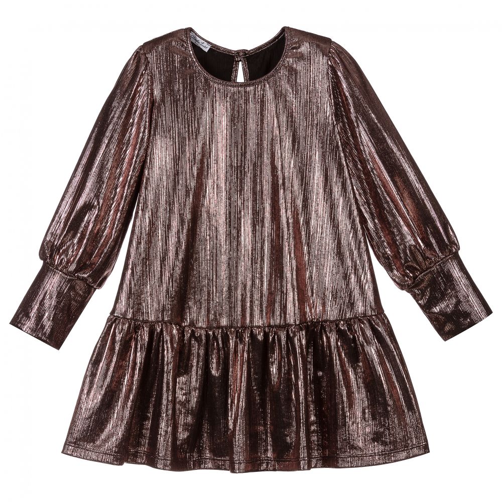 Piccola Ludo - Girls Metallic Pink Dress | Childrensalon