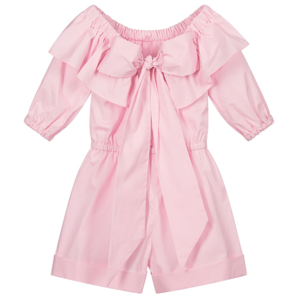 Piccola Ludo-Розовый хлопковый комбинезон для девочек | Childrensalon Outlet