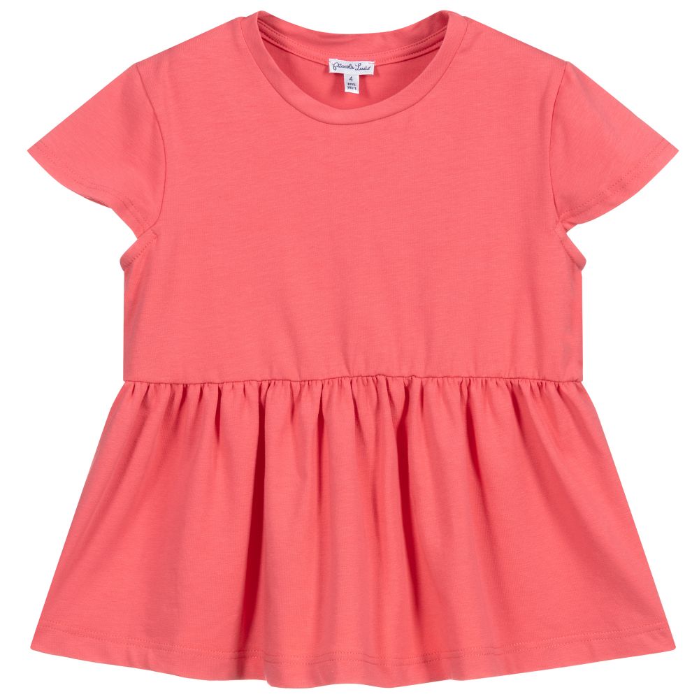 Piccola Ludo - Girls Pink Jersey T-Shirt | Childrensalon