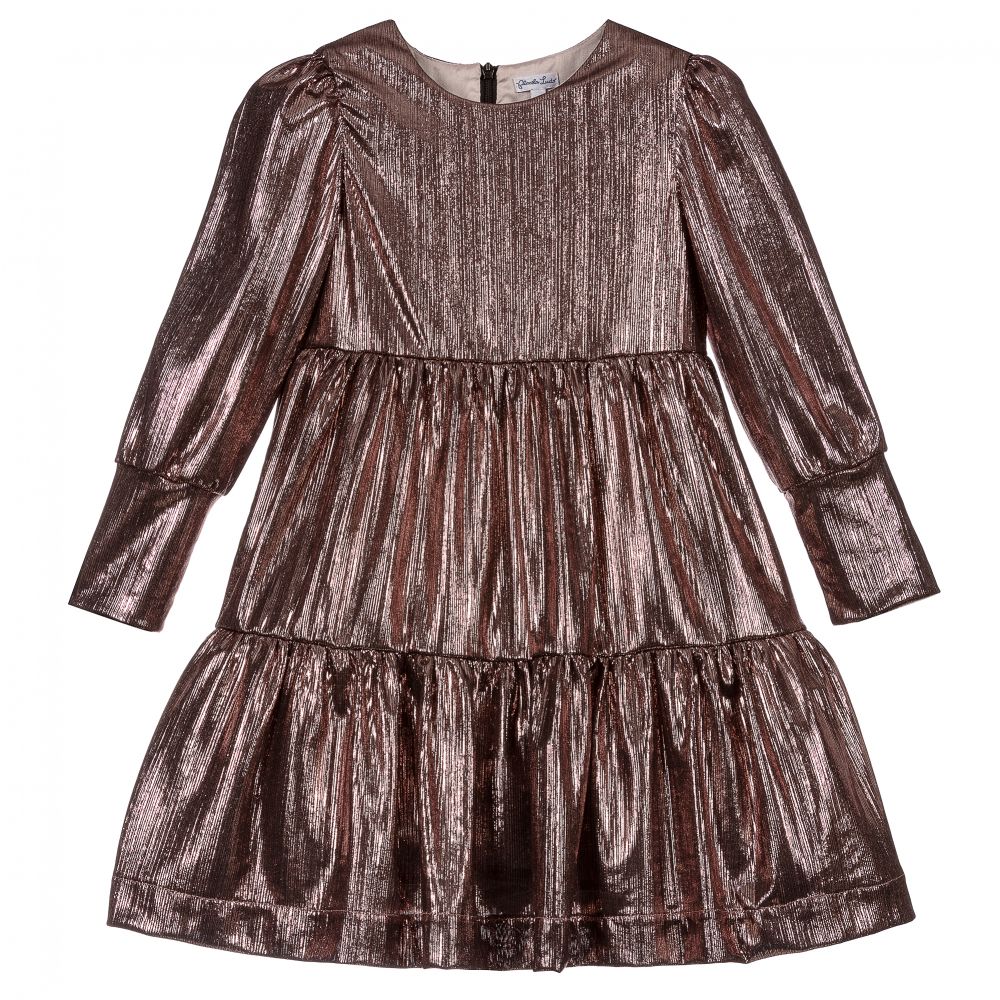 Piccola Ludo-Girls Pink Metallic Dress | Childrensalon Outlet