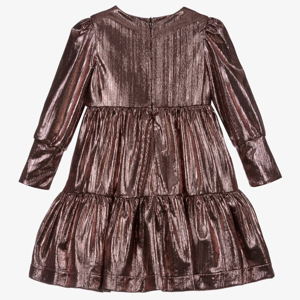 Piccola Ludo-Girls Pink Metallic Dress | Childrensalon Outlet